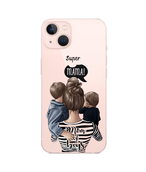 Husa iPhone 15, Silicon Premium, MOM OF BOYS